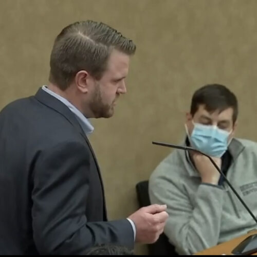 Shelby Arguing at a hearing